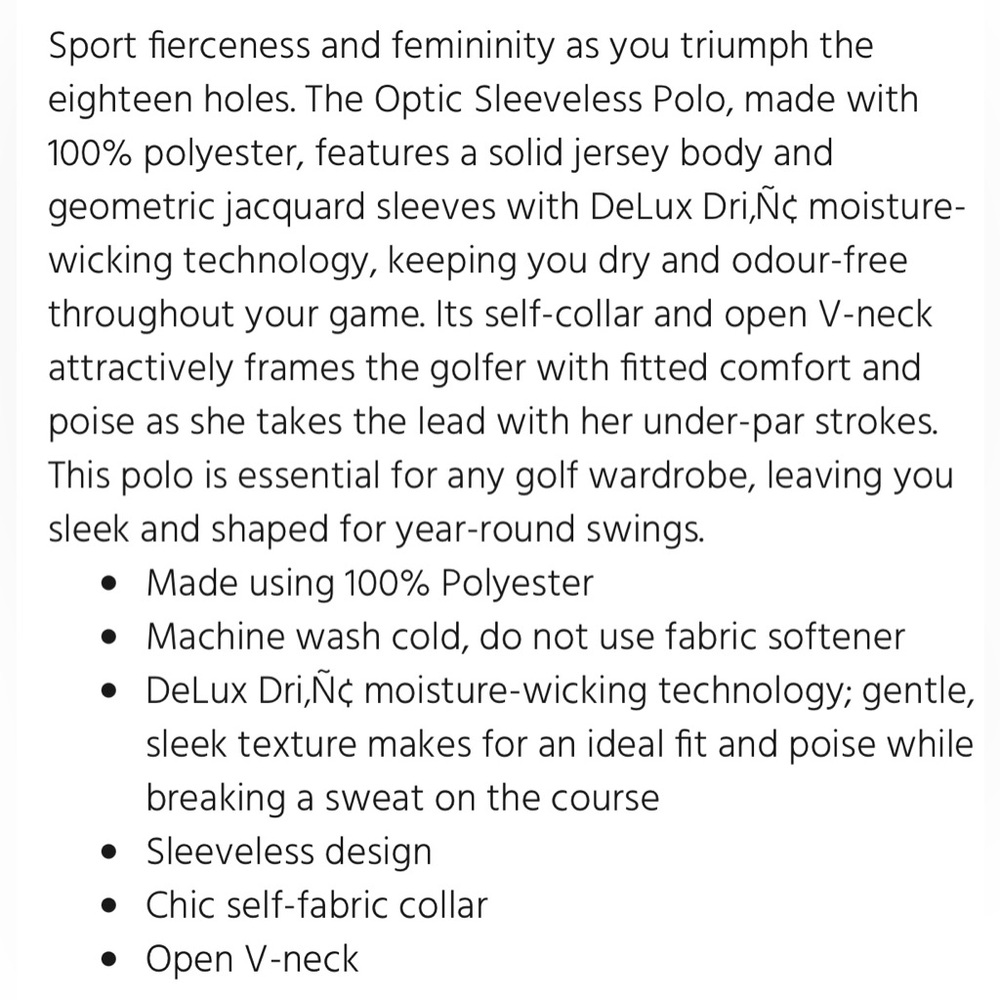 New With Tags Nancy Lopez Golf Fairways Plus Optic Sleeveless Polo Blue Size 1X - Picture 13 of 15